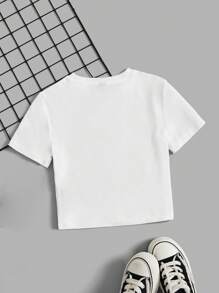 Manfinity VCAY 1 pieza Camiseta de punto blanca de estilo vintage creativa con estampado de pintura al óleo de labios de ángel Madonna para hombre, de corte oversized y estilo casual de la calle, para el verano