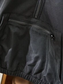 Tween Boy Fall Clothes Jacket With Zipper And Pocket - Black - View 4