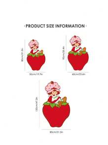 Strawberry Shortcake X SHEIN 1pc Cartoon Character & Strawberry Pattern Shaped Floor Mat