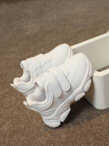 Infant Sports Shoes, Kids Trainers, Baby Girls Casual Shoes With Hook And Loop, Fall/Winter - White - View 6