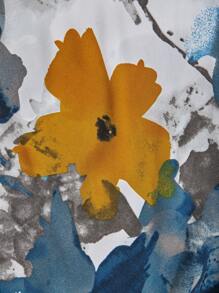 Breezaya 花卉印花松紧腰休闲裙，夏季 - 藍色 - 查看 8