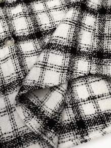 INAWLY 女式格子简约休闲长袖常规夹克 - 黑與白 - 查看 4