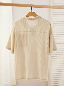 Manfinity VCAY Camiseta polo de manga corta holgada de unicolor casual de punto para hombres