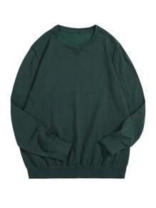 Manfinity Homme 男士纯色圆领宽松长袖毛衣，秋冬