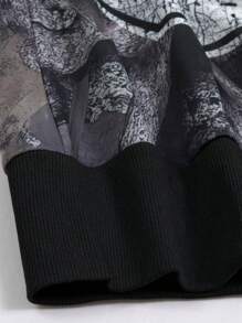 ROMWE MEN Street Life Men Letter Graphic Sweatshirts, School - Multicolor - View 3