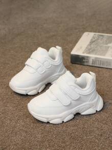 Infant Sports Shoes, Kids Trainers, Baby Girls Casual Shoes With Hook And Loop, Fall/Winter - White - View 1