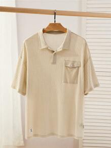 Manfinity VCAY Camiseta polo de manga corta holgada de unicolor casual de punto para hombres