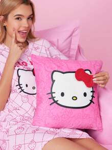 HELLO KITTY AND FRIENDS | SHEIN Kitty Print Pink Decorative Cushion Cover - Pink - View 4