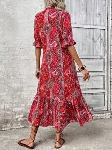 EMERY ROSE Váy nghỉ mát cổ điển in họa tiết Paisley - Nhiều màu - Xem 2