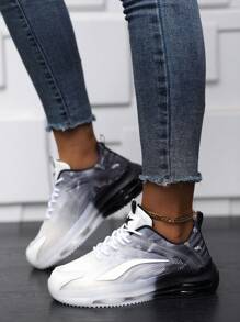 Spring/Summer Unisex Casual Breathable Mesh Marathon Running Shoes, Soft And Slip-Resistant, Comfortable And Shock-Absorbing, Durable And Lightweight, Perfect For Traveling - Black and White - View 6