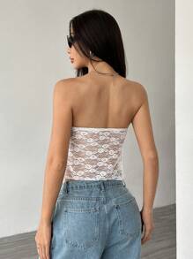 SHEIN Unity Vacation Style Spaghetti Strap Sleeveless Crop Top For Women - White - View 2