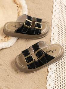 夏季软底儿童沙滩拖鞋凉鞋平底鞋露趾时尚复古男女幼儿/大童防滑拖鞋