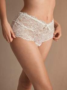 Charlaine French Romantic Lace Women Panties - White - View 4
