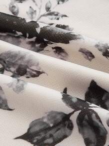 SHEIN MOD Women's Asymmetric Hem Contrast Color Wavy Hem Low Tank Top With Bow Ribbon Decor - Black - View 4