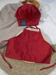 SHEIN 新生儿厨师帽和围裙套装，婴儿摄影服装，职业主题服装