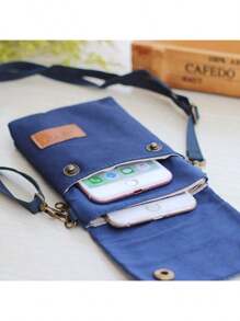 1 Piece Of Solid-Color Canvas Mobile Phone Wallet Fashionable Shoulder Bag Casual Cross-Body Bag Fashionable And Versatile Portable Three-Layer Storage Bag Which Can Store Mobile Phone Tissues Bank Card ID Card Coin Zipper For Women Wallet Purse Wallet - Multicolor - View 9