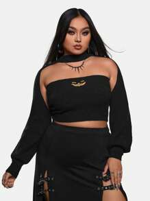 Maryam Alam Artist Y2K Plus Size Sweater Set, Halloween Women Clothes, For Holiday, Festival