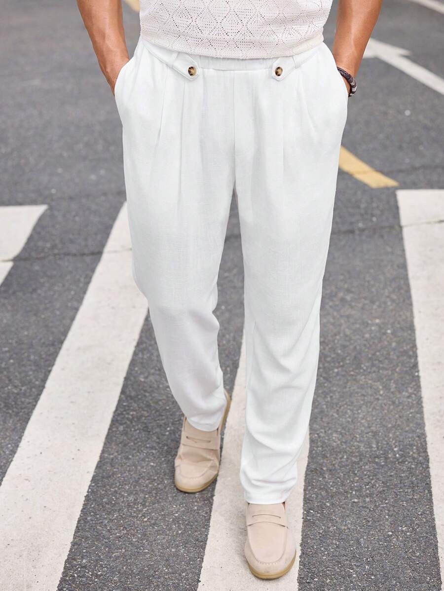 Manfinity VCAY Pantalones casuales rectos y ligeros para hombres, adecuados para el uso diario en verano