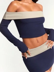 Forever 21 女士服装套装 露肩女士秋季套装 - 藍色 - 查看 8