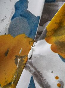 Breezaya 花卉印花松紧腰休闲裙，夏季 - 藍色 - 查看 4