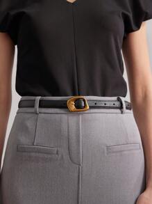 MOTF PREMIUM CINTURÓN CON HEBILLA CON BORDE DE PALA ELEGANTE, ESCUELA