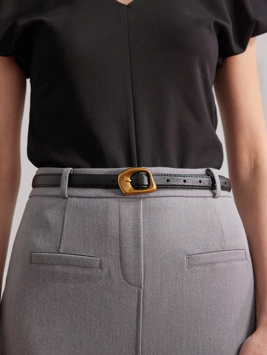 MOTF PREMIUM CINTURÓN CON HEBILLA CON BORDE DE PALA ELEGANTE, ESCUELA