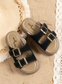 夏季软底儿童沙滩拖鞋凉鞋平底鞋露趾时尚复古男女幼儿/大童防滑拖鞋