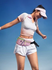 In My Nature Playera de manga corta para mujeres con degradado para uso al aire libre - Rosa coral - Ver 3