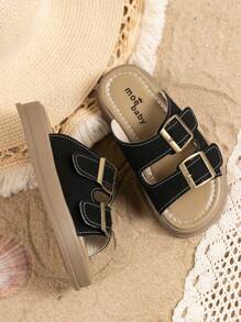 夏季软底儿童沙滩拖鞋凉鞋平底鞋露趾时尚复古男女幼儿/大童防滑拖鞋