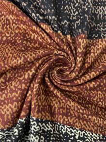 SHEIN LUNE Plus Size Women Christmas Women Outfit Brown Neckline Zipper Design T-Shirts Christmas Women's T Shirt