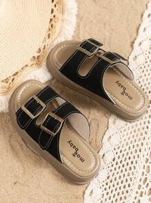 夏季软底儿童沙滩拖鞋凉鞋平底鞋露趾时尚复古男女幼儿/大童防滑拖鞋