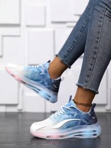 Scarpe da corsa casual estive unisex per maratone con stile alla moda, suola in materiale morbido e antisdrucciolo, traspiranti e ammortizzanti anti-scivolo, resistenti e super leggere, adatte per viaggio e sport, nuove scarpe da sport per donne - Blu - Visualizzare 4