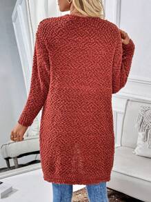 Chiquease Cárdigan casual de manga larga, de corte suelto y abertura frontal para mujeres