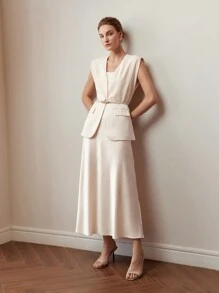 MOTF PREMIUM JUPE ÉVASÉE FENDUE POUR FEMMES