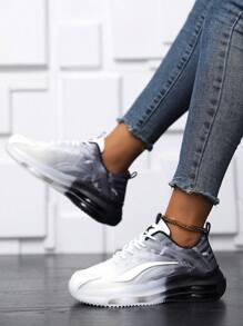 Spring/Summer Unisex Casual Breathable Mesh Marathon Running Shoes, Soft And Slip-Resistant, Comfortable And Shock-Absorbing, Durable And Lightweight, Perfect For Traveling - Black and White - View 7