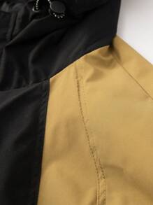 Manfinity Homme Giacca Da Uomo Con Cappuccio Con Maniche Raglan Colorblock - nero - Visualizzare 4