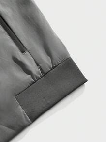 Manfinity Homme Men's Zipper Long-Sleeved Street Fashion Jackets & Coats - Grey - View 6