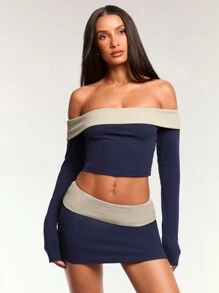 Forever 21 女士服装套装 露肩女士秋季套装 - 藍色 - 查看 6