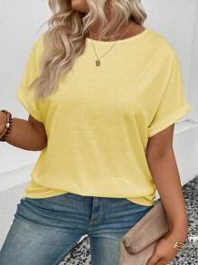 INAWLY 大码女式休闲宽松圆领 T 恤，夏季 - 彩色 - 查看 5