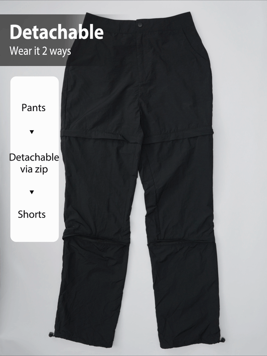 In My Nature Women's Button Casual Comfortable Sports & Outdoor Hiking Pants - Black - View 2