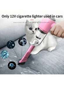 12V Super Suction Car Vacuum Cleaner - High Power Wet & Dry Cleaning Portable Mini-Handheld Cleaning Machines For Effortless Pet Hair Removal,Small Dust,Crumbs,And Debris Removal - Pink - View 8