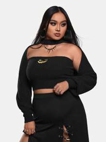 Maryam Alam Artist Y2K Plus Size Sweater Set, Halloween Women Clothes, For Holiday, Festival