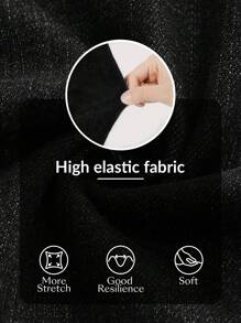 Quần jean Capri dệt kim co giãn, cạp chun cỡ lớn, độ đàn hồi cao, ôm sát, kiểm soát bụng - màu đen - Xem 4