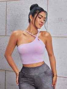 Easithlete Women's Solid Color Cross Casual Daily Fitness Sports Bra