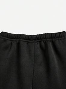 SHEIN Leap Crew 聪明狗俱乐部男婴针织柔软连帽宽松休闲装，厚款，适合秋冬季 - 黑色 - 查看 3