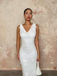 SHEIN BAE 女士长裙 女士夏季服装/春季服装/情人节服装/狂欢节/海滩度假服装、优雅露背、女士海滩服装/海滩、女士婚礼宾客礼服/白色新娘送礼会礼服、毕业礼服/毕业服装、女士早午餐服装、女士音乐会服装/狂欢服装节/乡村音乐会服装/伊比沙岛服装/纳什维尔服装、度假、度假、端庄、热带度假女装、辣妹、夏季服装/夏季服装、女士春季服装、约会晚礼服、伴娘迷你连衣裙、优雅小黑裙、春夏 - 白色 - 查看 5