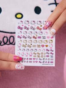 HELLO KITTY AND FRIENDS | SHEIN 猫咪美甲贴纸套装，情人节 - 彩色 - 查看 4