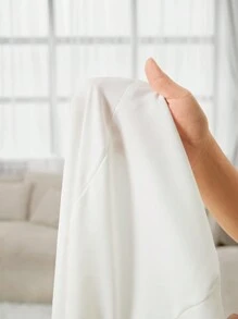 SHEIN Lady 1 件白色燕尾喇叭形女式修身连体裤 - 白色 - 查看 5
