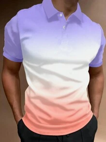 Manfinity Homme Áo thun polo tay ngắn màu ombre cỡ lớn dành cho nam - Nhiều màu - Xem 1