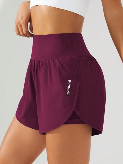 Eassivo High Waist Slit Hem Sports Shorts For Chinese New YearWomen Sweat Short, Gym Short, Biker Short